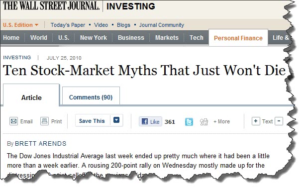 WSJ 10 Stock-Market Myths That Just Won't Die