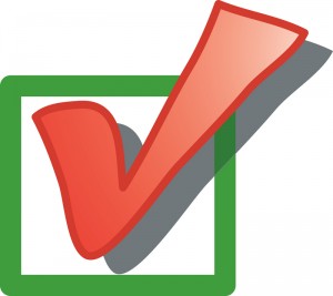 green check box with red check