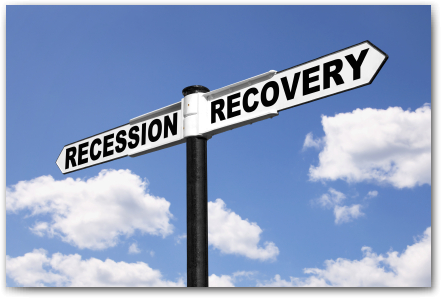 Recession-Recovery-Signpost Recession-Recovery-Signpost