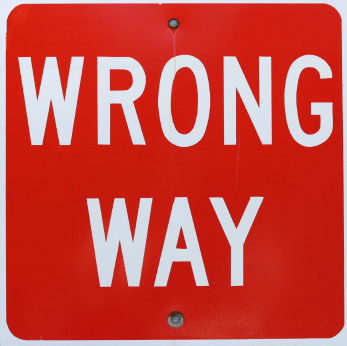 wrong way sign wrong way sign